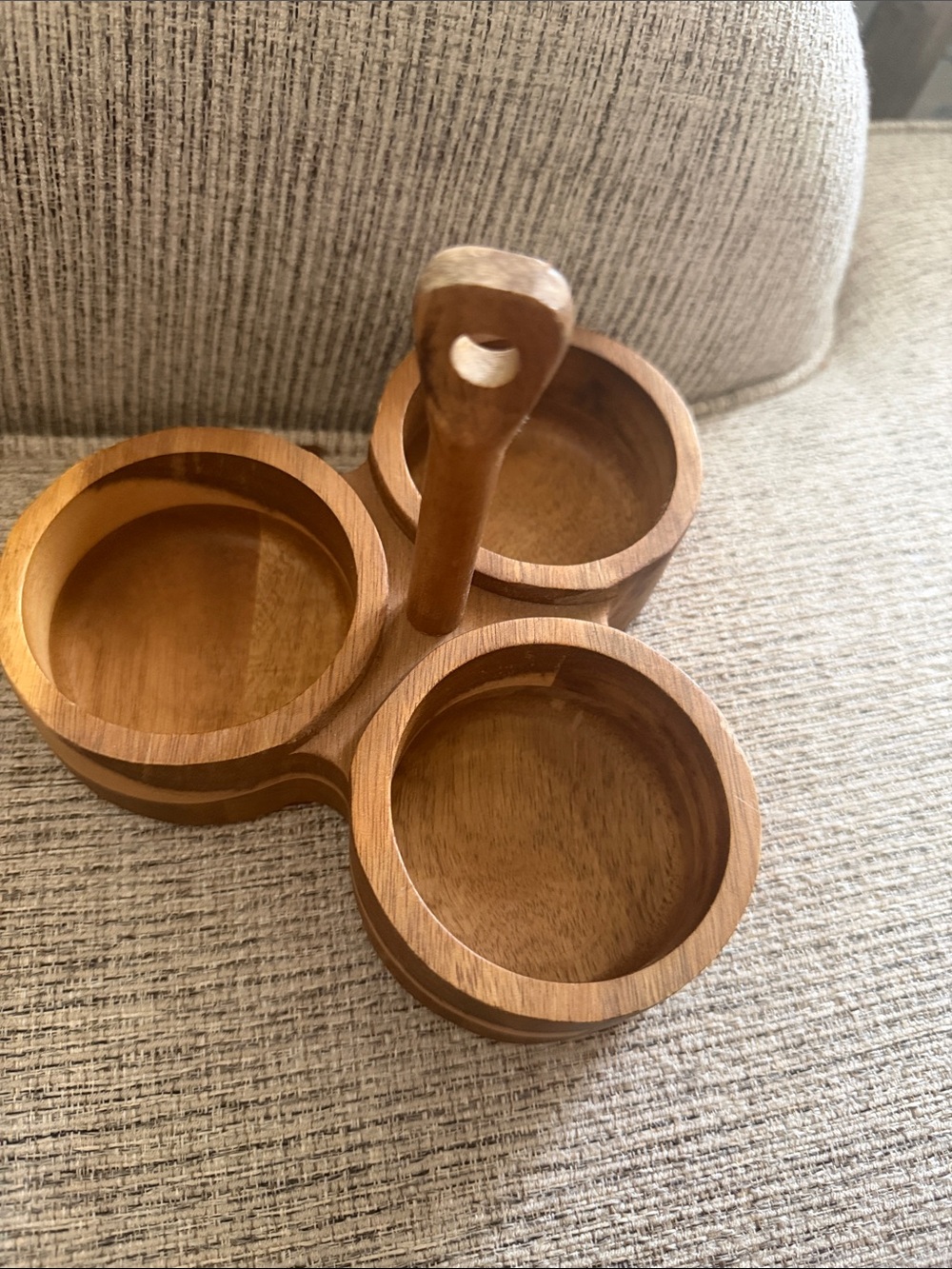 Hearth and hand Wooden 3-Compartment Sauce Caddy